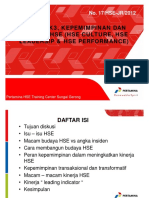 Budaya Keselamatan, Kepemimpinan & Kinerja HSE (Safety Culture, HSE Leadership & HSE Performance) - JR