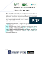 Important Wars Battles in Indian History for SSC CGL 2