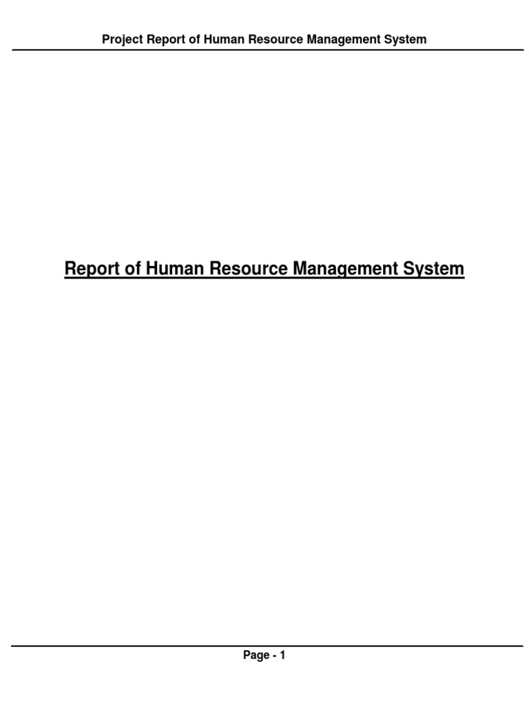 Human Resource Management System Report | PDF | Software Testing ...