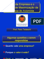 RA-Valor da empresa e o Objetivo de Maximizacao da riqueza do acionista ppt