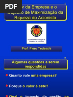 RA-Valor da empresa e o Objetivo de Maximizacao da riqueza do acionista ppt