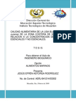 calidad alimentaria de la lisa blanca Mugil curema en relacion a la concentracion de metales escenciales y no escenciales de la zona costera de Sinaloa