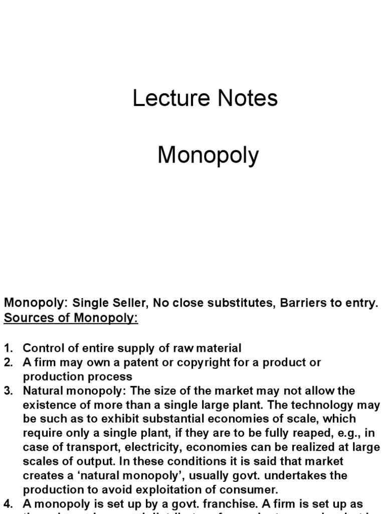 Understanding Monopoly Economics | PDF | Finance & Money Management