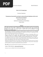 Determinates of House Hold To Participate in Informal Financial Institution and The Role of Informal Financial Institution"