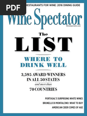 Wine Spectator Vol. 41 N 06 (31 August 2016) | PDF | Phenolic Content In  Wine | Retail