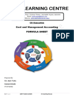 Formula Sheet - Cost & Management Accounting-Executive-Revision