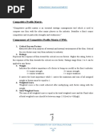 Assignment No 1 Competitive Profile Matrix