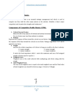 Assignment No 1 Competitive Profile Matrix