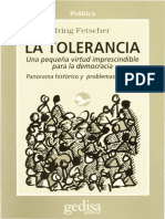 Fetscher, Iring - La Tolerancia. Una Pequeña Virtud Imprescindible para La Democracia. Panorama Histórico y Problemas Actuales PDF