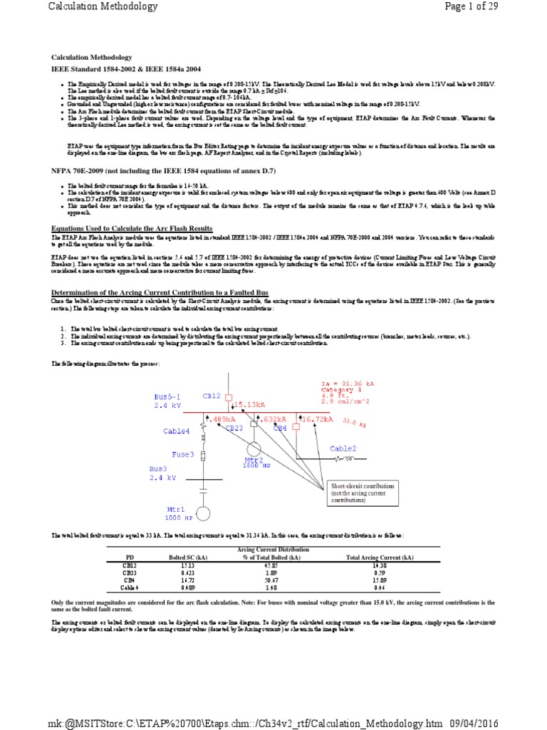 ETAP PS 7 Arc Flash Calculation Methodology | PDF | Relay | Fuse ...