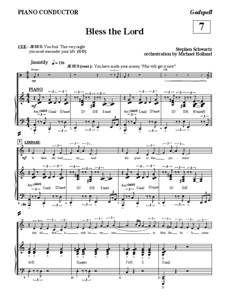 Bless the Lord: Piano Conductor | Leisure
