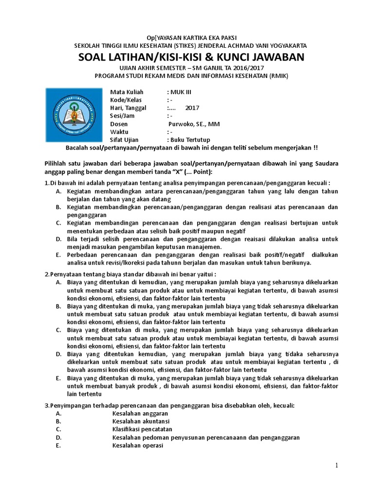 Contoh Soal Rekam Medis Dan Jawabannya Dunia Sekolah