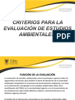 Criterios para La Evaluación de Estudios Ambientales