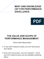 Measurement and Knowledge Management For Performance Excellence