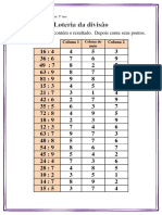 Loteria Da Matemática - Divisão