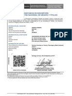 Constancia de inscripción título Doctoris Scientiae en Registro Nacional Grados