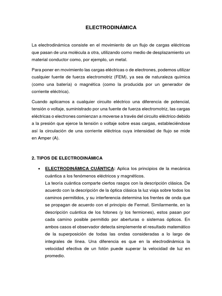 ELECTRODINAMICA.docx Corriente eléctrica Resistencia
