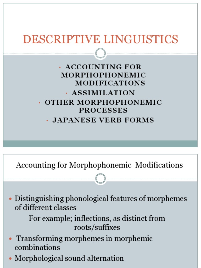 Morphophonemic Processes in Linguistics | PDF | English Language ...