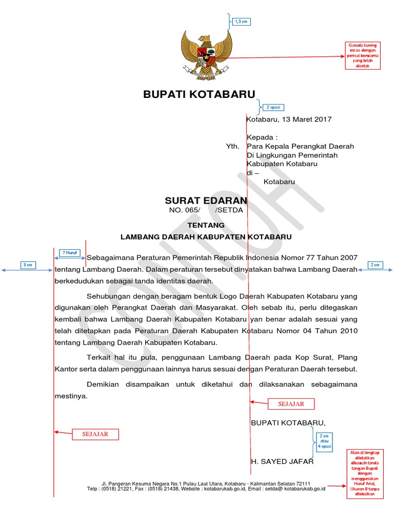 Surat Edaran Bupati (Contoh) | PDF