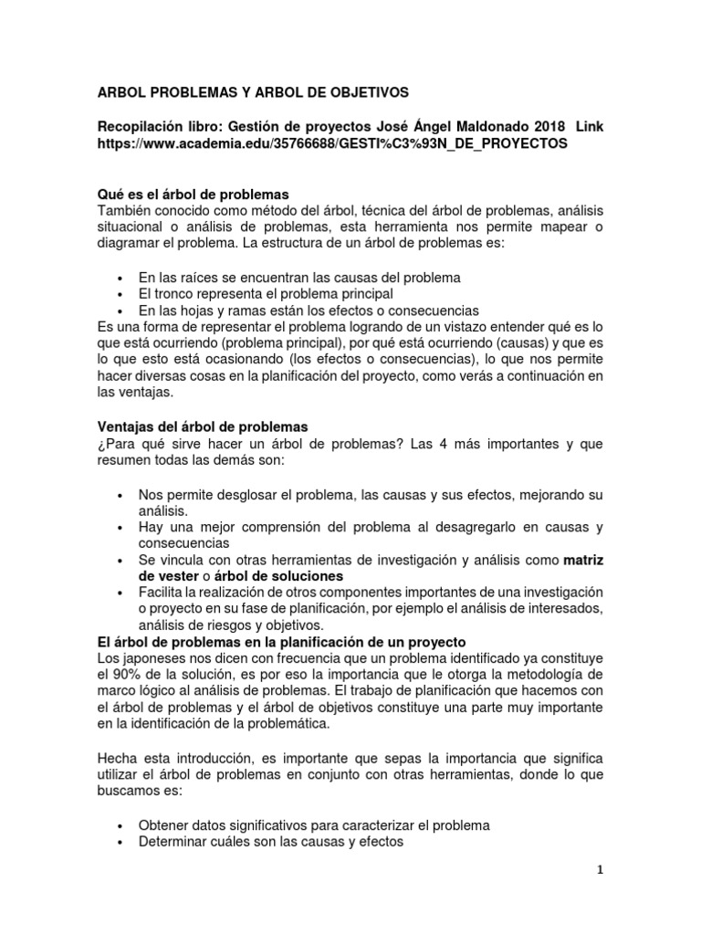 Arbol Problemas y Arbol de Objetivos | PDF | Business