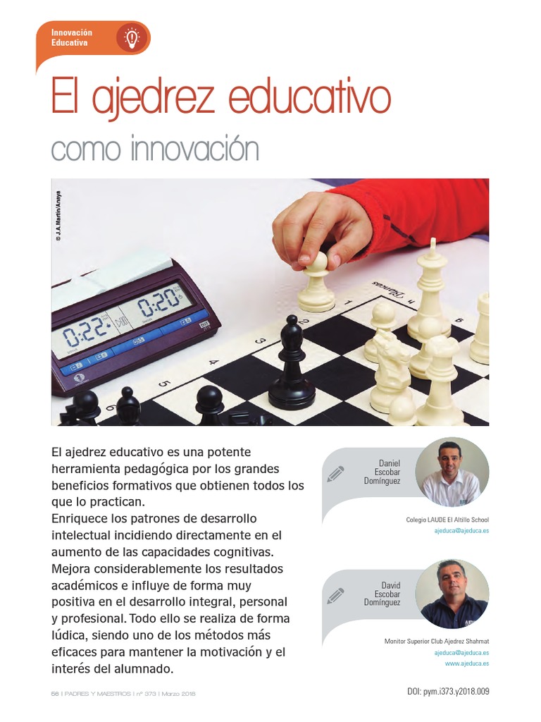 El ajedrez educativo como innovación | PDF | Ajedrez | Aprendizaje