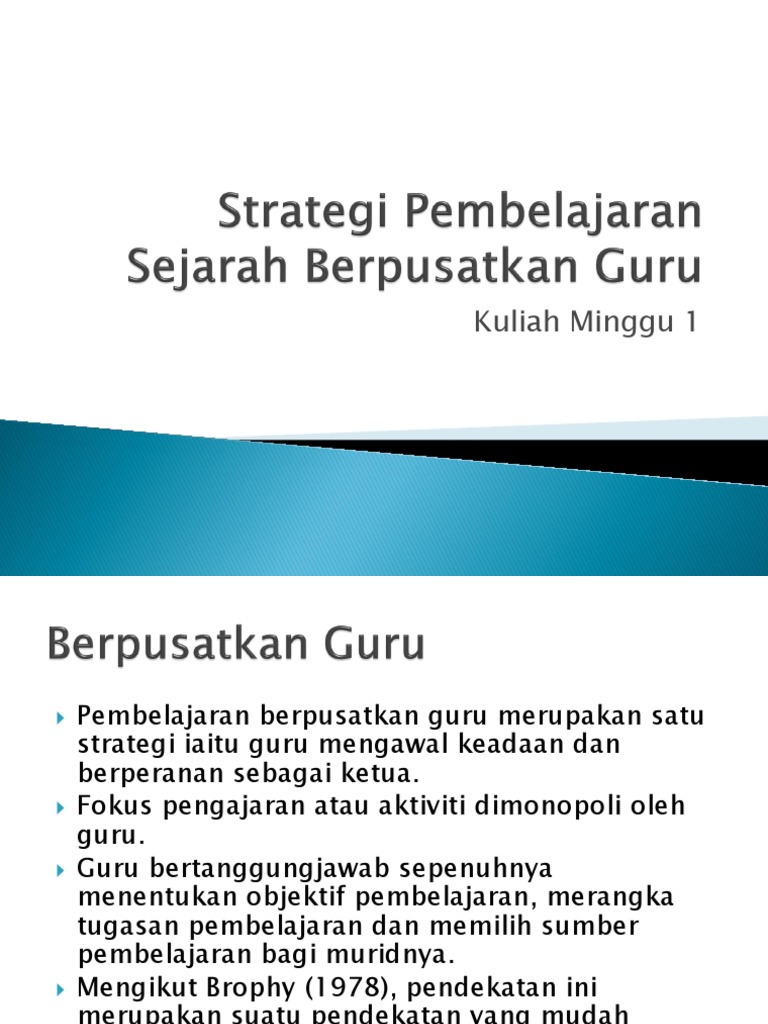Bab 1 Strategi Pembelajaran Berpusatkan Guru Pptx