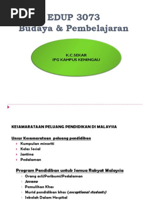 4 Kesamarataan Peluang Pendidikan  PDF
