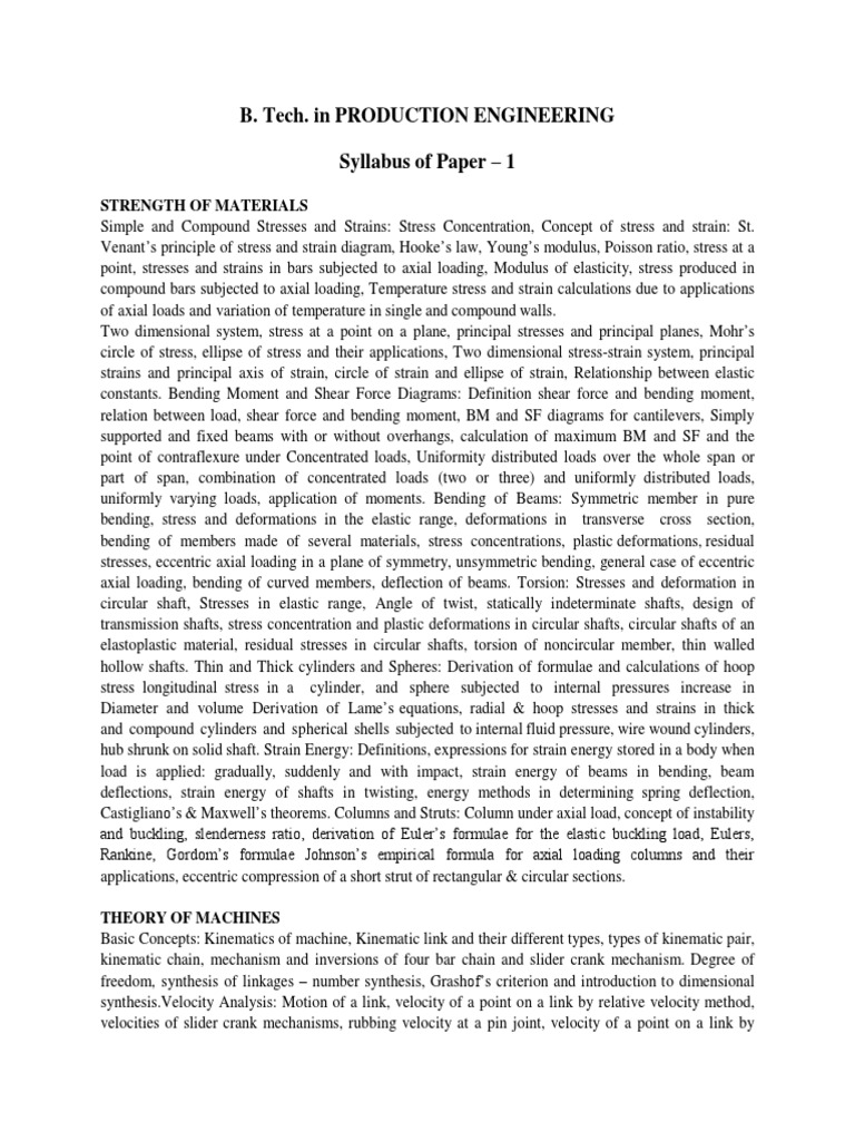 Production Engineering Syllabus | PDF | Fluid Dynamics | Heat Transfer