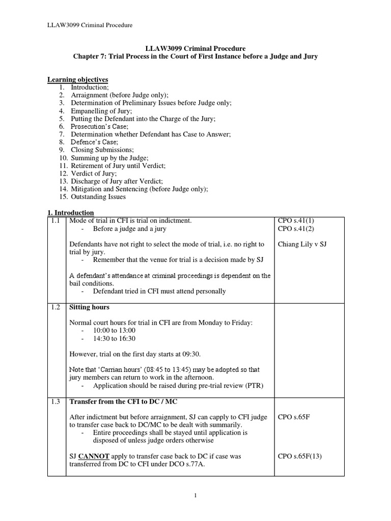 Criminal Trial Procedures Guide | PDF | Plea | Criminal Procedure In ...
