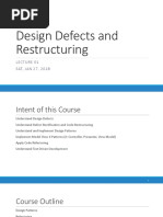 Design Defects and Restructuring: Lec Ture 01 SAT, JAN 27, 2018