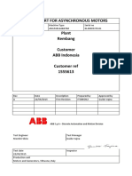Test Report For Asynchronous Motors Plant Rembang Customer ABB Indonesia Customer Ref 1555613