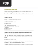 Excel: Excel Automation Object Model