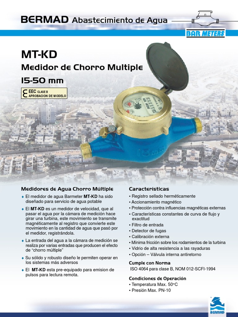 Medidor de Flujo BERMAD MT-KD | PDF | Agua | Naturaleza