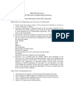 Eee, IIT G EE442 Microwave Engineering Laboratory General Instructions About The Laboratory