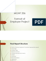 Format of Employer Project