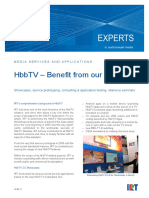 IRT HBBTV Showcases Service Prototyping Consulting Application Testing Seminars