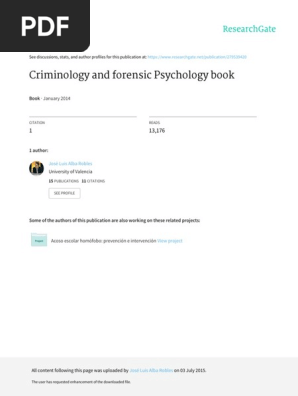 Criminology And Forensic Psychology Pdf Pdf Offender Profiling Serial Killer
