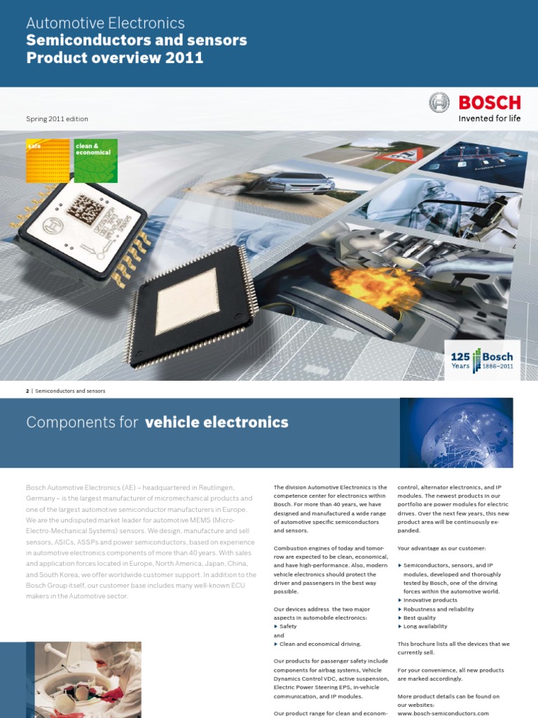 Bosch Semiconductors and Sensors 2011 | PDF | Accelerometer | Sensor