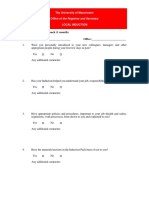 Example Induction Feedback Form