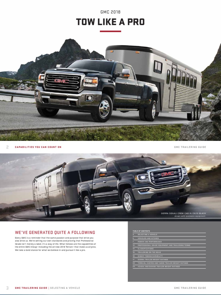 2018 GMC Trailering and Towing Guide PDF Trailer (Vehicle