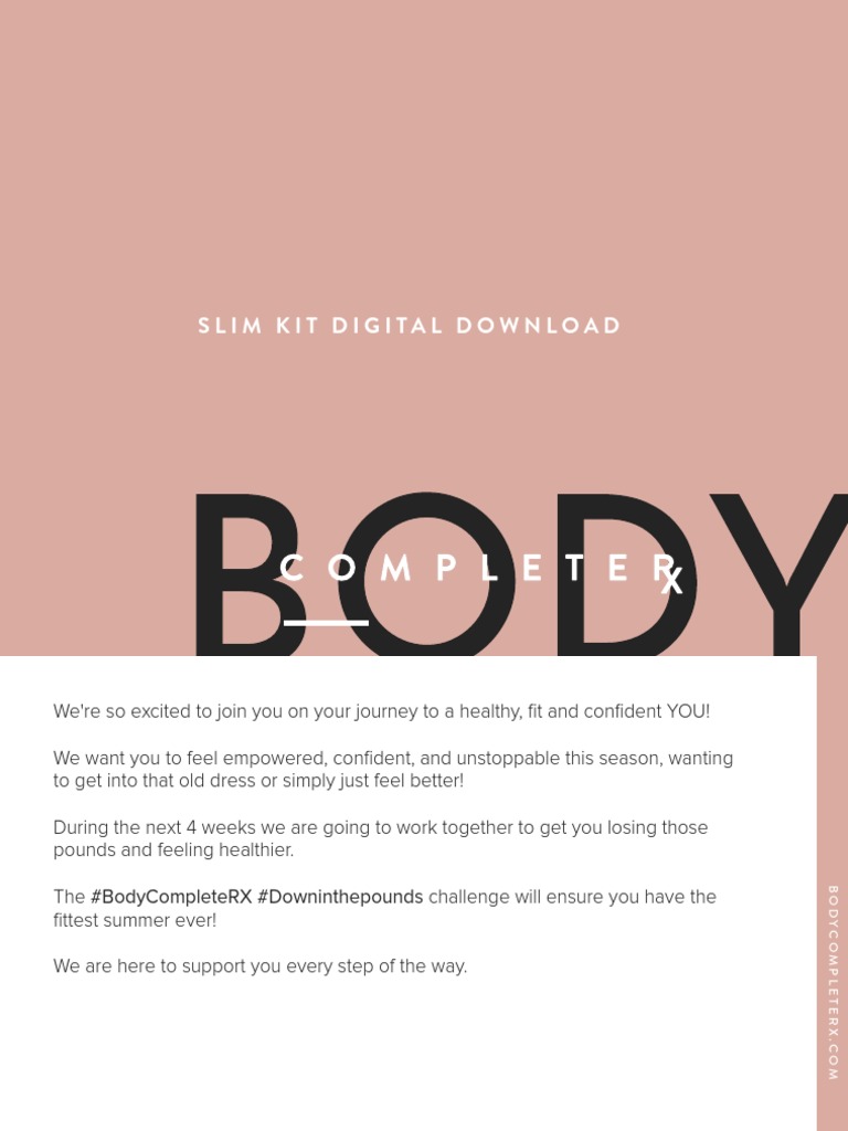 Body Complete RX Slim Kit Challenge | PDF | Hamburgers | Zucchini
