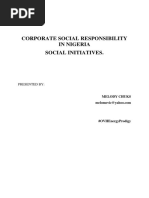 Corporate Social Responsibility in Nigeria Social Initiatives