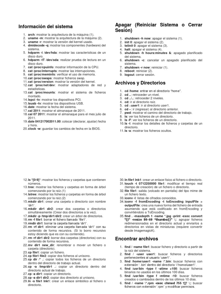 Comandos Esenciales de Linux para Administradores | PDF | Archivo de ...