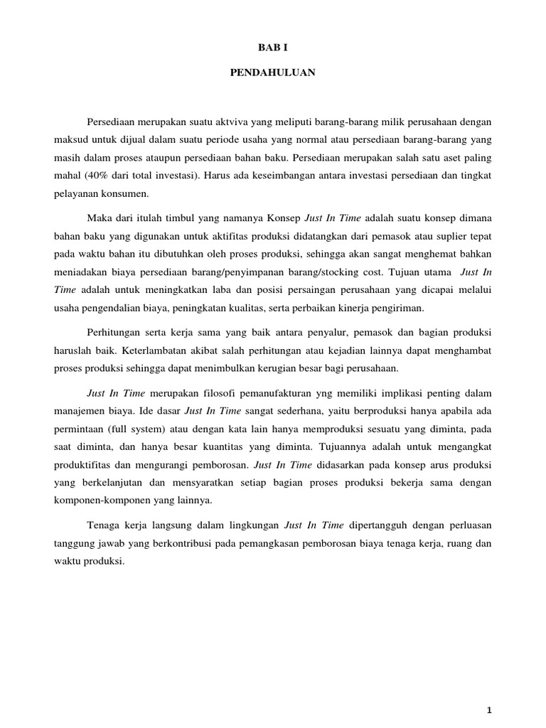 Konsep Just In Time dalam Manufaktur | PDF | Finance & Money Management ...