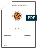 Lovely Perfessional University: Term Paper:-Hotel Management System