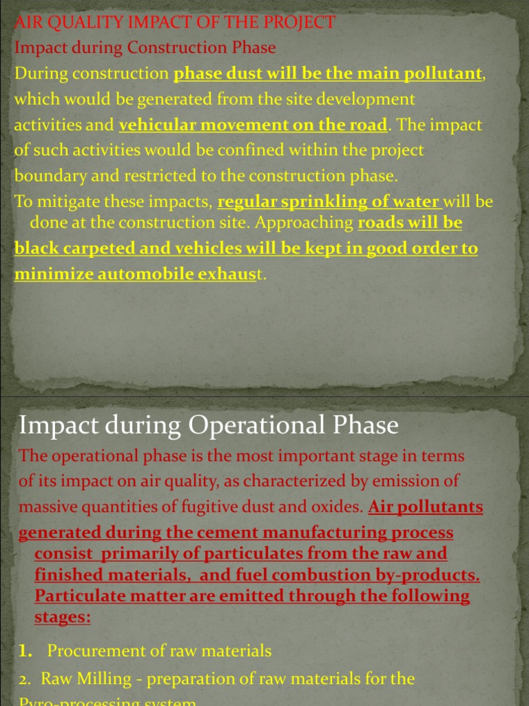 Air Quality Impact Assessment Overview | PDF | Air Pollution | Particulates