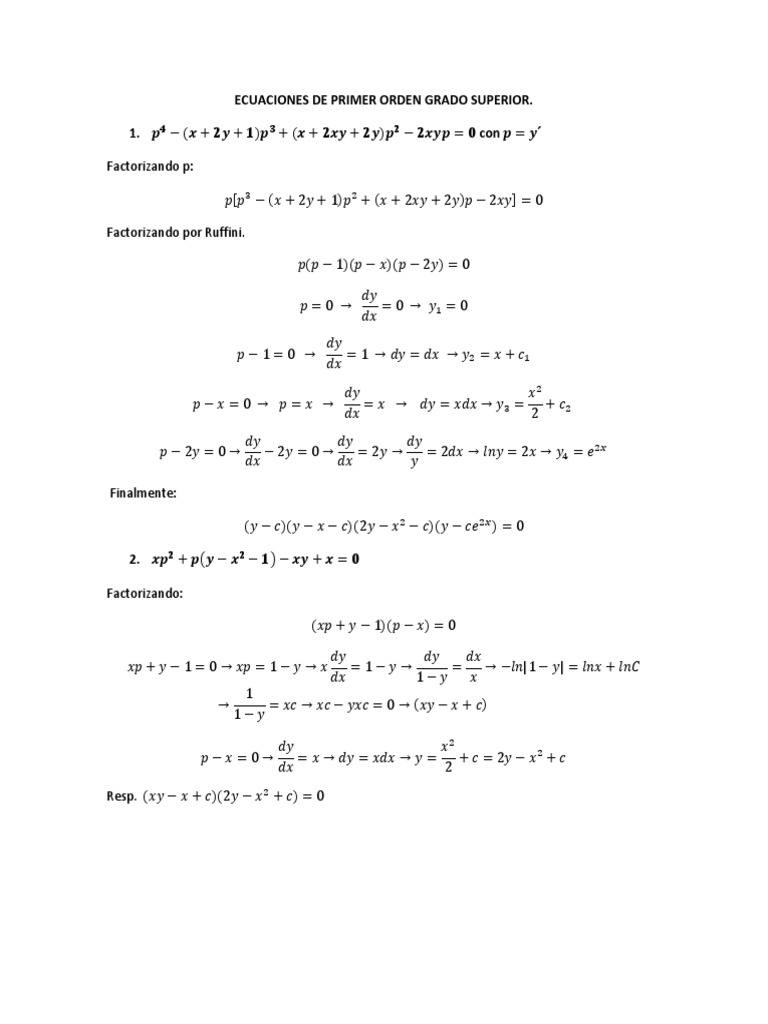 Problemas Resueltos Ecuaciones Diferenciales Pdf Curva Ecuaciones