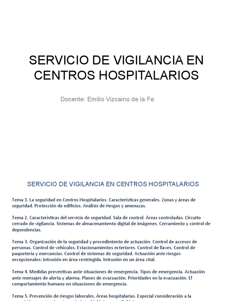 Vigilancia y Seguridad en Hospitales | PDF | Hospital | Business