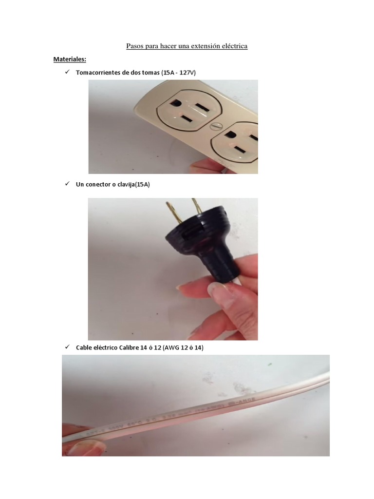Pasos para Hacer Una Extensión Eléctrica PDF