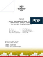 Nmiv1 Uniform Test Procedures For The Verification, Certification and In-Service Inspection of Non-Automatic Weighing Instruments